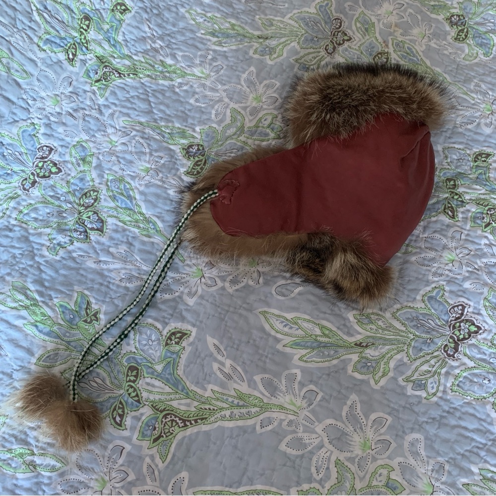 Leather and Fur Winter Hat